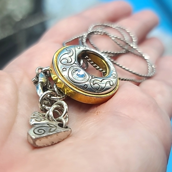 Brighton "ARIES Collection" Two-Tone Swarovski Crystal & Scrollwork Pendant Neck - Picture 9 of 15